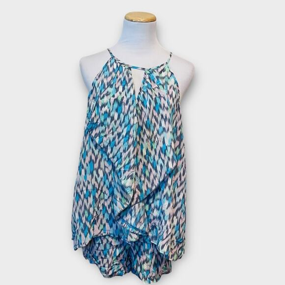 TORI RICHARD HONOLULU Silk Tank and Shorts 2 Piece Set MEDIUM Ikat Casual Co-Ord - Picture 1 of 14